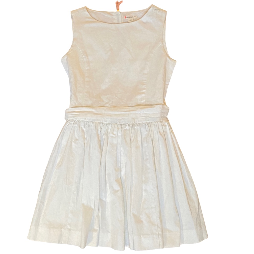 Crewcuts J. Crew White 100% Cotton Sleeveless Tie Waist A-Line Dress Size 7